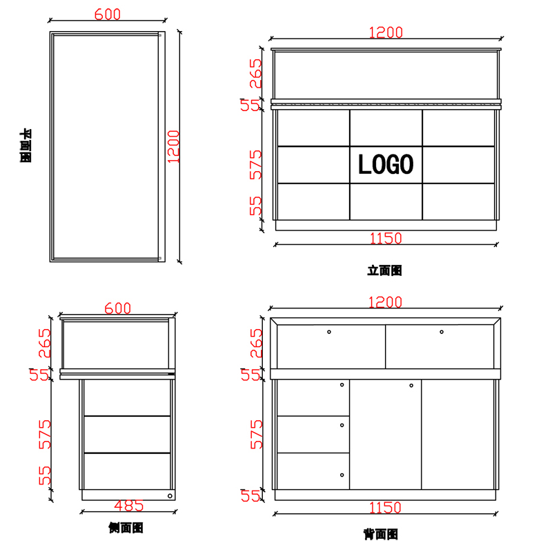 藝術玻璃展示柜A款-09前柜 藝術玻璃展示柜A款-09前柜